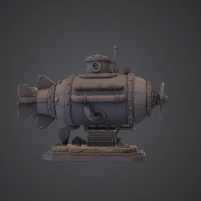 Tàu Ngầm Cổ Điển – Mô Hình Tàu Lặn Mini Phong Cách Steampunk