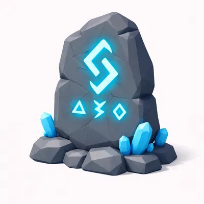 Mô hình Bia Đá Cổ Khắc Rune (Low Poly Rune Tablet) trang trí đẹp