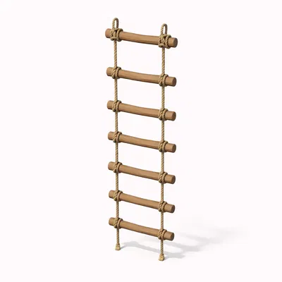 Mô hình thang dây Low Poly (Low Poly Rope Ladder) dùng trang trí 3D