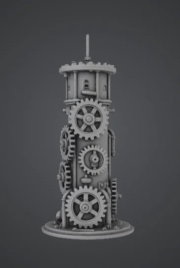 Tháp Bánh Răng Cơ Khí – Cấu Trúc Steampunk Độc Đáo - Image 1