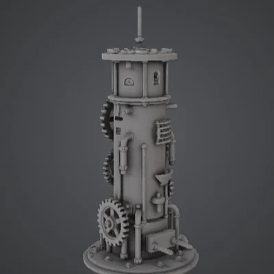 Tháp Bánh Răng Cơ Khí – Cấu Trúc Steampunk Độc Đáo