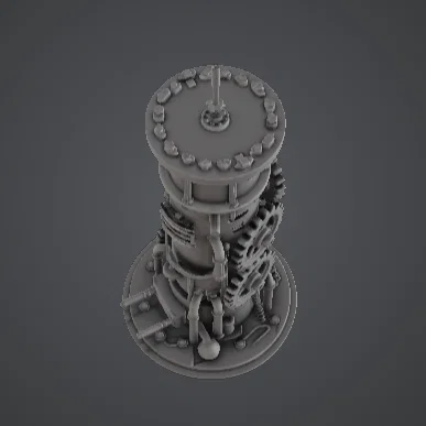 Tháp Bánh Răng Cơ Khí – Cấu Trúc Steampunk Độc Đáo