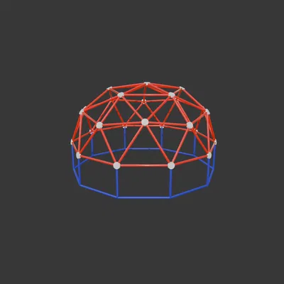 Mô hình 3D vòm leo trèo (Playground Dome) cho sa bàn kiến trúc