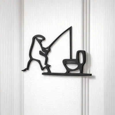 Fishing for Trouble – Mô hình trang trí 3D hài hước cho nhà vệ sinh