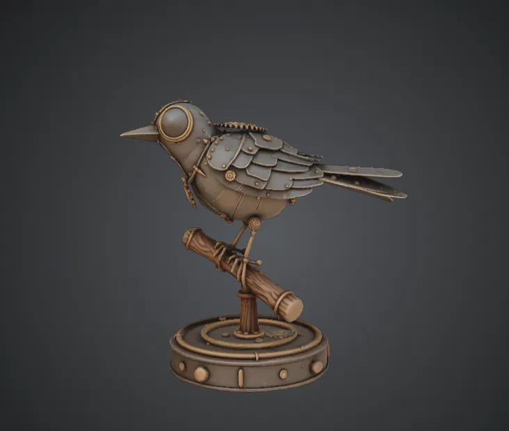 Chim Cơ Khí Steampunk – Mô Hình Chuyển Động Bằng Bánh Răng - Image 2