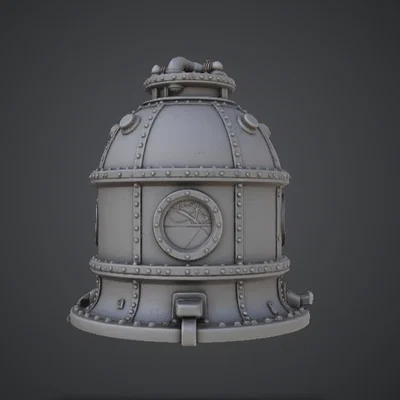 Bình Chứa Áp Suất Steampunk – Mô Hình Thiết Bị Công Nghiệp Đính Đinh Tán