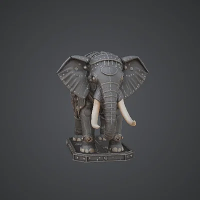 Voi Chiến Cơ Khí Bọc Thép – Mô Hình Steampunk Độc Đáo