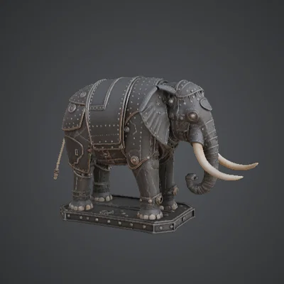 Voi Chiến Cơ Khí Bọc Thép – Mô Hình Steampunk Độc Đáo