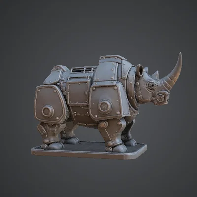 Tê giác bọc thép Steampunk – Quái thú chiến tranh cơ khí