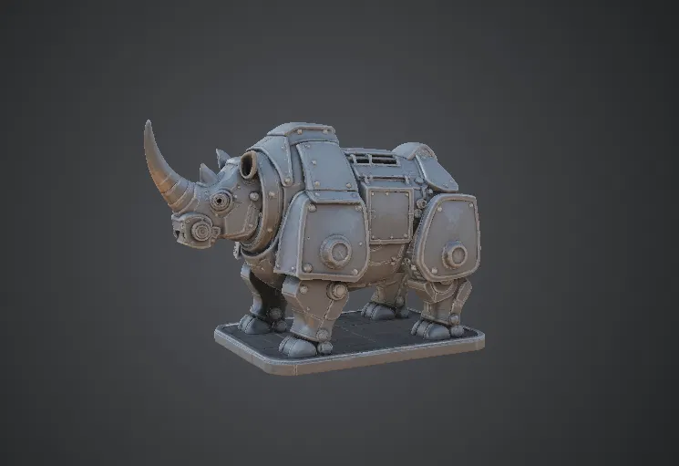 Tê giác bọc thép Steampunk – Quái thú chiến tranh cơ khí - Image 3