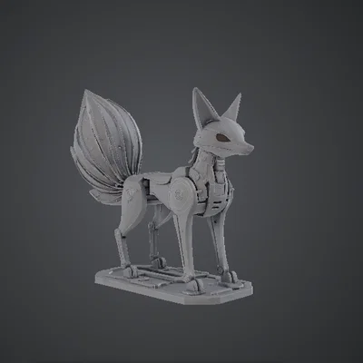 Cáo Cơ Khí Phong Cách Steampunk – Mô Hình Động Vật Khớp Nối