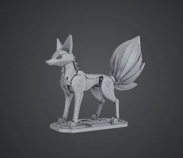 Cáo Cơ Khí Phong Cách Steampunk – Mô Hình Động Vật Khớp Nối - Image 3