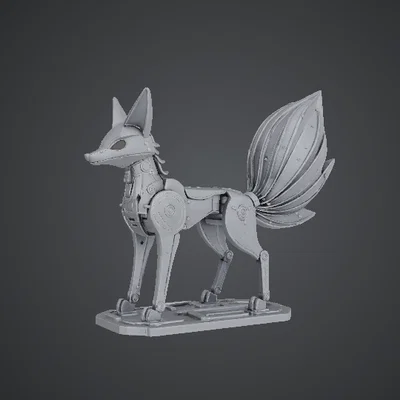 Cáo Cơ Khí Phong Cách Steampunk – Mô Hình Động Vật Khớp Nối