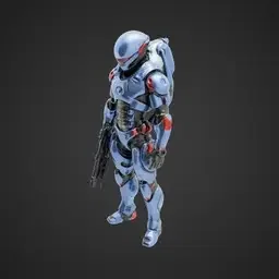 Mô hình 3D Alien chiến binh không gian (Sci-fi Figure)