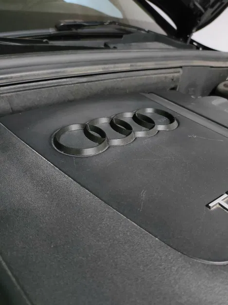 Logo Audi gắn nắp máy cho xe Audi A4 B8 - Image 5