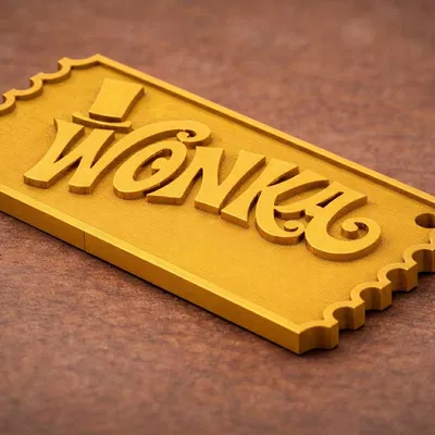 Móc khóa Wonka hình vé vàng độc đáo - In 3D phụ kiện cho fan điện ảnh
