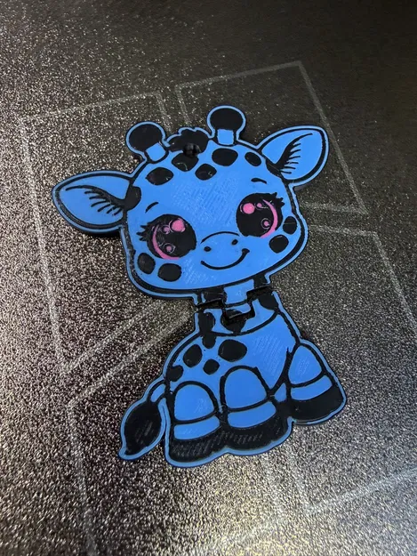 Móc khóa hươu cao cổ linh hoạt in 3D (Flexi Baby Giraffe) - Image 1