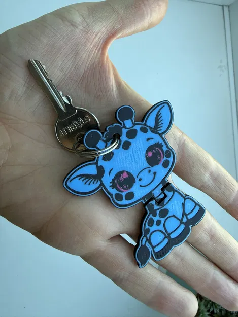 Móc khóa hươu cao cổ linh hoạt in 3D (Flexi Baby Giraffe) - Image 2