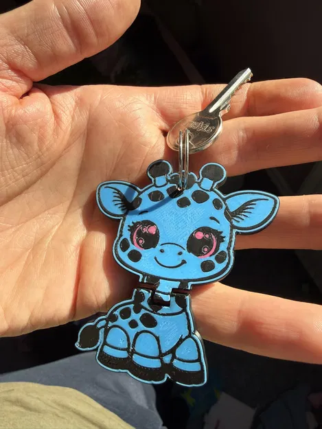 Móc khóa hươu cao cổ linh hoạt in 3D (Flexi Baby Giraffe) - Image 3