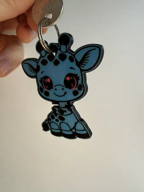 Móc khóa hươu cao cổ linh hoạt in 3D (Flexi Baby Giraffe) - Image 4