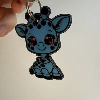 Móc khóa hươu cao cổ linh hoạt in 3D (Flexi Baby Giraffe)