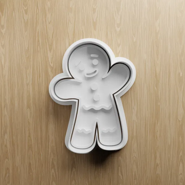 File STL Khuôn Cắt Bánh Người Bánh Gừng | Khuôn Fondant Giáng Sinh | File In 3D Làm Bánh - Image 1