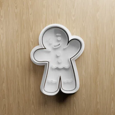 File STL Khuôn Cắt Bánh Người Bánh Gừng | Khuôn Fondant Giáng Sinh | File In 3D Làm Bánh
