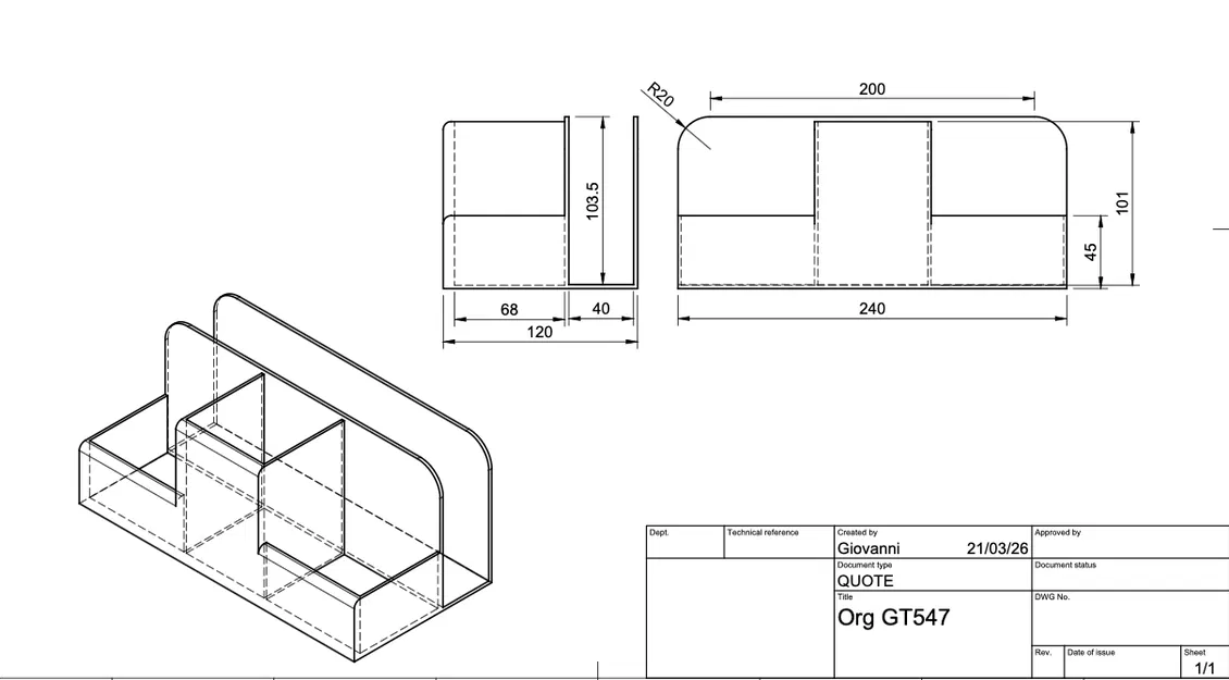 Khay đựng đồ đa năng ORGANIZER GT547 - Phụ kiện sắp xếp bàn làm việc - Image 4