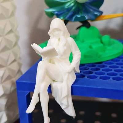 Mô hình trang trí The BookBabe - Cô gái đọc sách in 3D