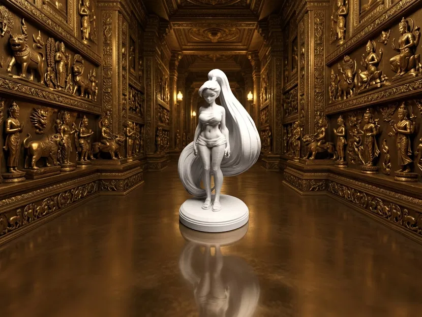 Mô hình Anime Girl cách điệu – Tượng nhân vật tóc dài - Image 1