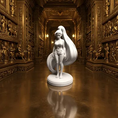 Mô hình Anime Girl cách điệu – Tượng nhân vật tóc dài