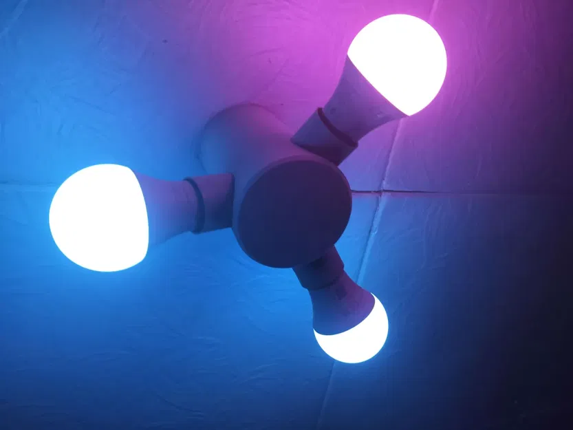 Đế đèn trần 3 bóng E27 in 3D phong cách hiện đại tự chế - Image 1