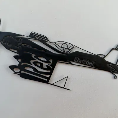 Tranh treo tường silhouette máy bay Red Bull