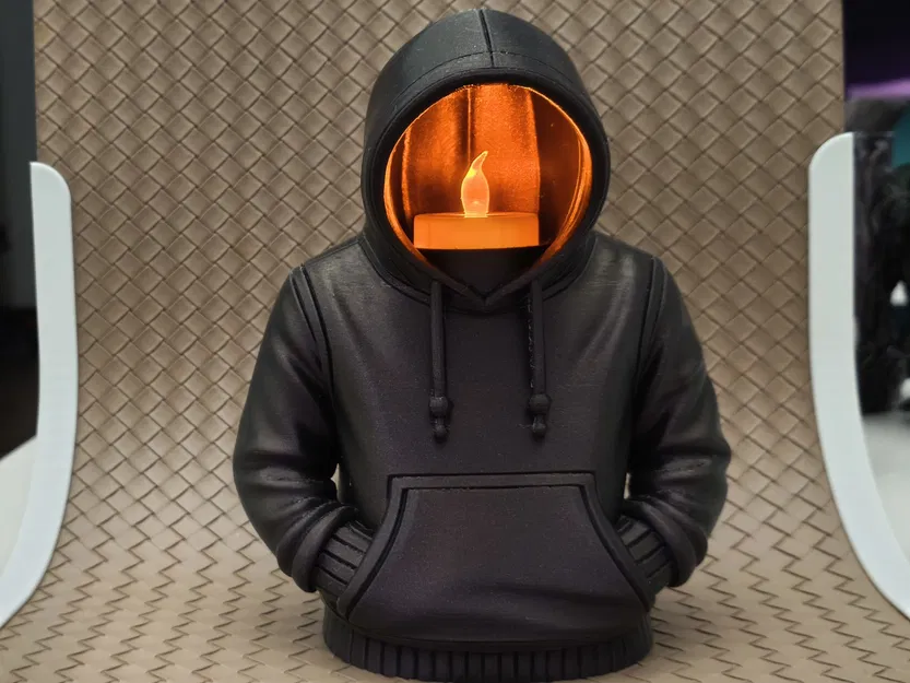 Đế đèn LED Tealight hình áo Hoodie (phiên bản có mũ) - Image 1