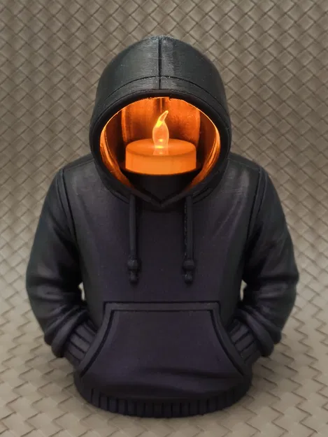 Đế đèn LED Tealight hình áo Hoodie (phiên bản có mũ) - Image 4