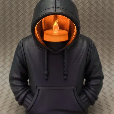 Đế đèn LED Tealight hình áo Hoodie (phiên bản có mũ)