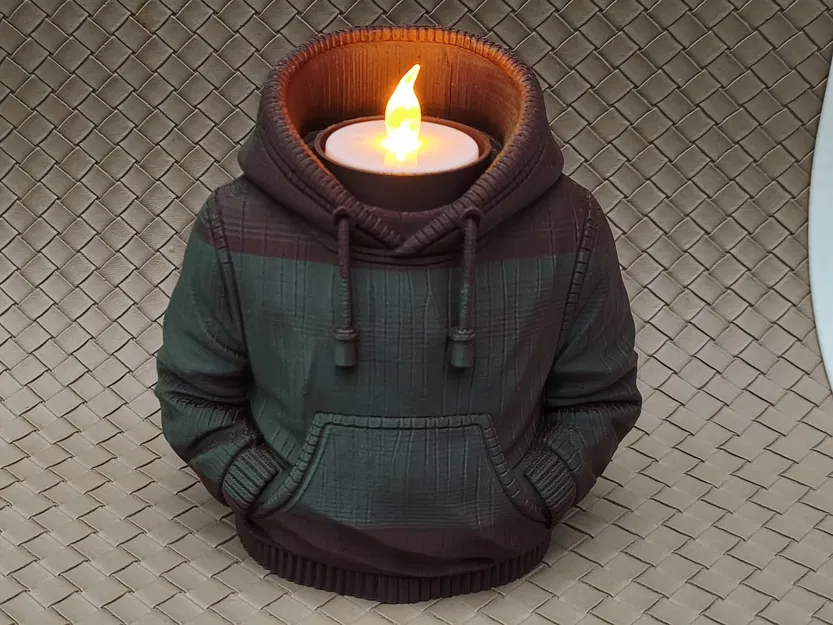 Hoodie #2 (Không mũ) - Đế đựng đèn LED Tealight - Image 1