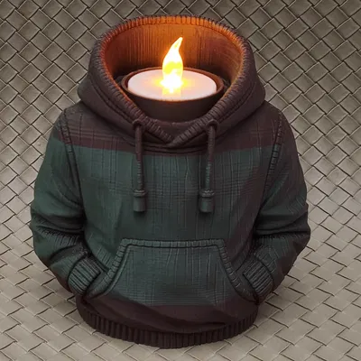 Hoodie #2 (Không mũ) - Đế đựng đèn LED Tealight