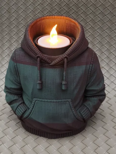 Hoodie #2 (Không mũ) - Đế đựng đèn LED Tealight - Image 4