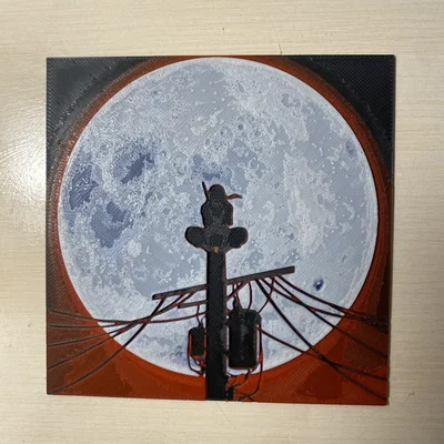 Mô hình tranh 3D Itachi dưới ánh trăng (Hueforge Art) độc đáo