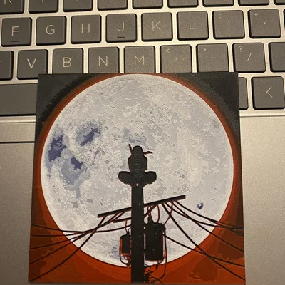 Mô hình tranh 3D Itachi dưới ánh trăng (Hueforge Art) độc đáo
