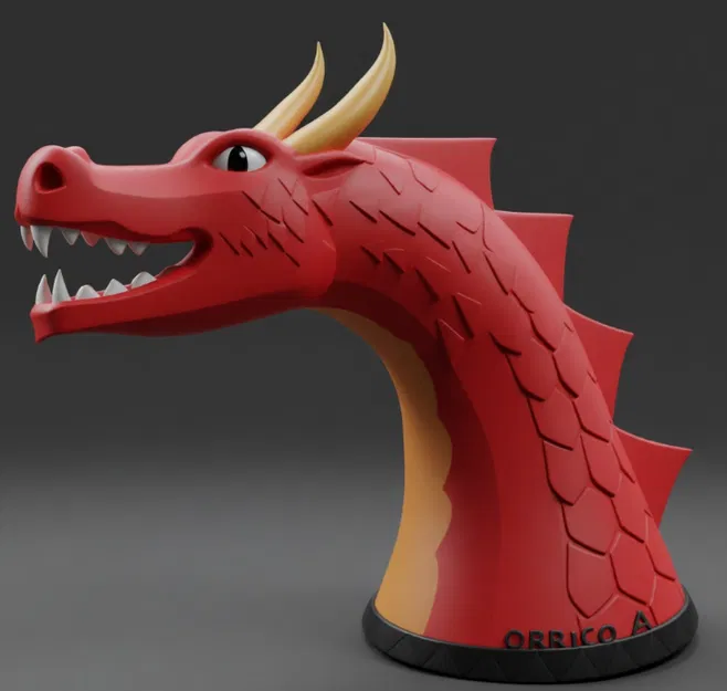 Mô hình 3D đầu rồng đốt trầm hương độc đáo - Image 1