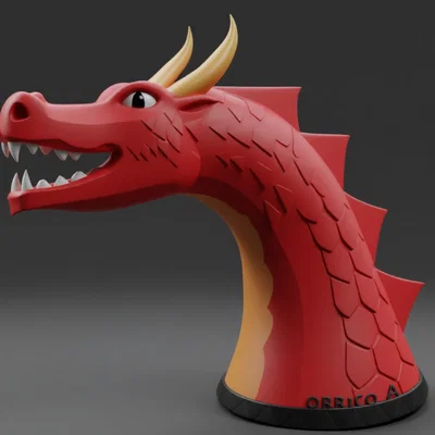Mô hình 3D đầu rồng đốt trầm hương độc đáo