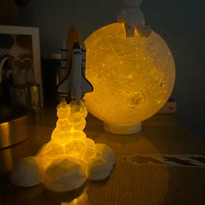 Đèn ngủ phi hành gia ngồi trên mặt trăng trang trí 3D ấn tượng