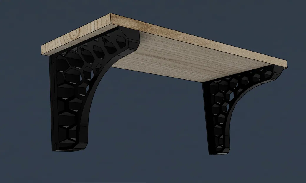 Ke đỡ kệ treo tường cấu trúc tổ ong Strong Shelf Bracket 3D - Image 1