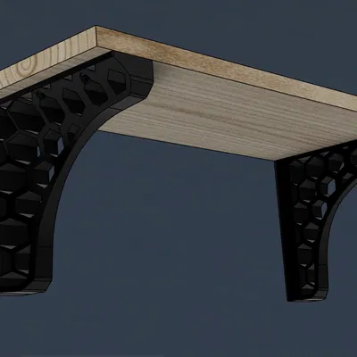 Ke đỡ kệ treo tường cấu trúc tổ ong Strong Shelf Bracket 3D