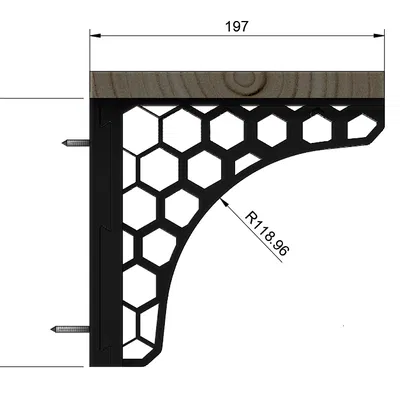 Ke đỡ kệ treo tường cấu trúc tổ ong Strong Shelf Bracket 3D