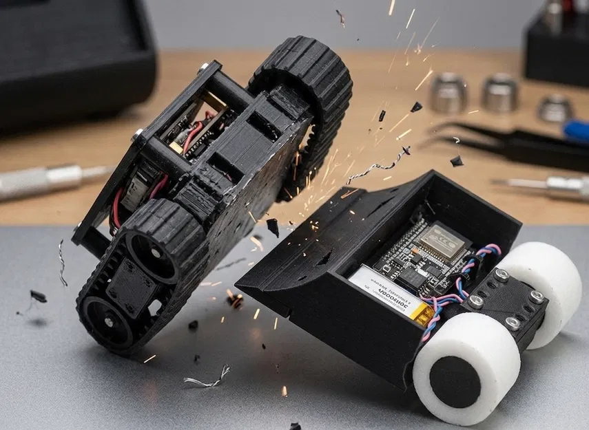 Robot Mini Sumo thi đấu - Thiết kế khung gầm mô-đun chuyên nghiệp - Image 3