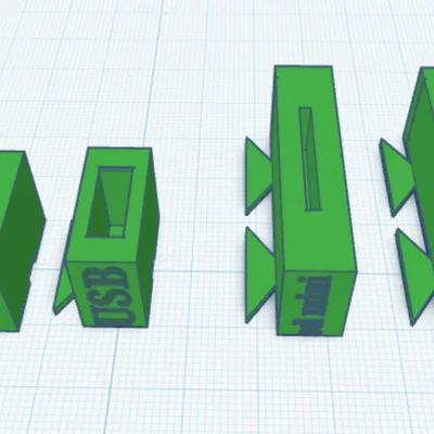 Bộ giá đỡ thẻ nhớ và USB dạng lắp ghép tiện lợi - Mô hình 3D
