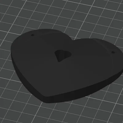 Móc khóa hình trái tim thiết kế 3D đơn giản, tinh tế